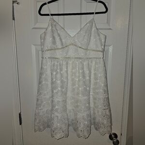 Ever New Women's White Floral Lace Mini Dress Size 12